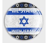 National Flags Decorative Magnets Refrigerator We Stand with Israel Flags Fridge Magnets Round Whiteboard Magnets Glass Refrigerator Magnets for Billboard Office Blackboard Kitchen Home