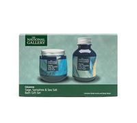 National Gallery Luxury Bathers Gift Set - Nourishing Body Wash 250ml & Exfoliating Body Scrub 250g - Coastal Fragrance with Sage, Samphire & Sea Salt - for All Skin Types
