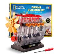National Geographic 4-Cylinder Engine Building Kit Working Model for Kids
