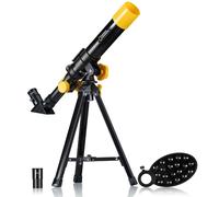 National Geographic Lens Telescope 40/400 Table Telescope for Children with AZ Mount, 2 Eyepieces, Integrated Compass and Smartphone Holder, Black, 9140400