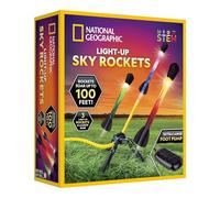 NATIONAL GEOGRAPHIC Air Rocket Launcher Toy - LED Foam Rocket Launcher Science Kit for Kids, Jump and Launch Kid-Powered Foam Air Rockets up to 30.5 Meters, Kids Outdoor Activities, STEM Toys