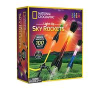 National Geographic Air Rocket Toy - LED Rocket Launcher Age 6+ for Kids, Jump & Launch Light Up, Air Powered Rockets up to 30.5 Meters, Garden Toys, Outdoor Games