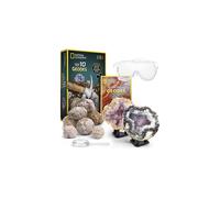 NATIONAL GEOGRAPHIC Break Open 10 Premium Geodes - Includes Goggles and 2 Display Stands - Great STEM Science Kit Geology Gift for Kids Break Y