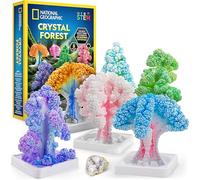 NATIONAL GEOGRAPHIC Craft Kits for Kids - Crystal Growing Kit, Grow 6 Crystal Trees in Just 6 Hours, Educational Craft Kit with Art Supplies, Geode Specimen & STEM Learning Guide