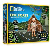 NATIONAL GEOGRAPHIC Kids Fort Building Kit - 135 Piece Indoor Fort Builder for Kids, Build a Fort for Creative Play, STEM Building Toys, Fort Building Kit for Kids 6-10, Blanket Fortress (Only