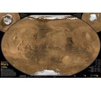 National Geographic: Destination Mars: 2 Sided Wall Map (31.25 X 20.25 Inches): Wall Maps Space (National Geographic Reference Map)
