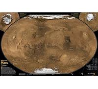 National Geographic: Destination Mars: 2 Sided Wall Map (31.25 X 20.25 Inches): Wall Maps Space (National Geographic Reference Map)