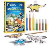 National Geographic Dinosaur Stained Glass Craft Kit for Kids 4-8 | Dinosaur Suncatchers, Window Art, Stained Glass Craft, Kids Arts and Crafts, Creative Activity, Kids 4-8