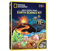 NATIONAL GEOGRAPHIC Earth Science Kit - Over 15 Science Experiments & STEM Activities for Kids, Includes Crystal Growing Kit, Volcano Science Kit