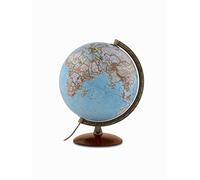 National Geographic Edge Classic Globe | Illuminated | Base in beechwood and metallic meridian |Political and physical map by National Geographic | Text in English | 30cm Diameter