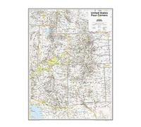 National Geographic: Four Corners USA Wall Map - 22 x 28 inches - Paper Rolled