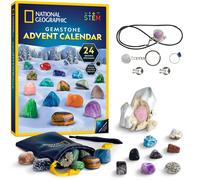 NATIONAL GEOGRAPHIC Gemstone Advent Calendar - 2023 Advent Calendar for Kids with 24 Gemstones to Open Each Day a Complete Rock Collection Christmas