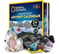 National Geographic Gemstone Advent Calendar - 2026 Christmas Countdown Calendar for Kids, 24 Gems to Open Each Day, Complete Rock Collection