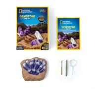 National Geographic Gemstone Dig Kit - Fascinating Gem Excavation Kits for Kids with Authentic Amethyst, Quartz and Tiger's Eye | STEM Educational Science Kits Gifts for 8+ Year Old Boys and Girls
