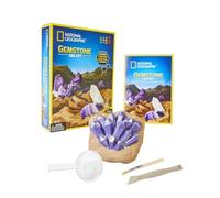 National Geographic Gemstone Dig Kit - Fascinating Gem Excavation Kits for Kids with Authentic Amethyst, Quartz and Tiger's Eye | STEM Educational Science Kits Gifts for 8+ Year Old Boys and Girls