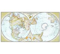 National Geographic Historic World Wall Map Series 1943 - Northern and Southern Hemispheres - 41 x 21.75 inches - Paper Rolled
