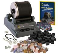 National Geographic Hobby Rock Tumbler Kit with 7-Day Timer and Grit | Noise-Reduced Barrel, 7-Day Timer, Rough Gemstones, Grit and GemFoam Polish, Rock Polishing, Geology Hobby