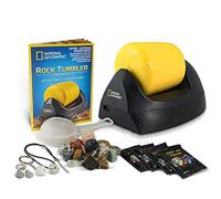 National Geographic JM80570M Rock Tumbler Starter Set - Educational Rock Polishing Hobby Kit with Noise Reducing Drum, Gemstones & Grit, Jewellery Settings & Full Colour Guide - Science Kit - STEM