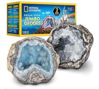 NATIONAL GEOGRAPHIC Jumbo Geodes Kit - Break Open 2 Large Geodes with Crystals Inside, Earth Science Kit for Kids, Geology Activity for Boys and Girls, STEM Rock and Mineral Toy