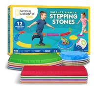 National Geographic Kids 12-Piece Balance Stepping Stones and Beams | 12-Piece Course, Stepping Stones and Balance Beams, Foam Dice, Play & Learn Cards, Non-Slip Base, Active Play, Kids 3+