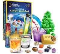 NATIONAL GEOGRAPHIC Kids Advent Calendar - 24 Science Experiments Rocks Fossils and Gemstone Dig Kit With Storage Bag