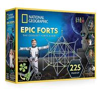 NATIONAL GEOGRAPHIC Kids Fort Building Kit - 225-Piece Indoor Builder for Build a Creative Play, STEM Toy, 4-8, Blanket Kids, Medium (NGFORT225)