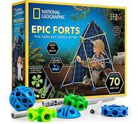 National Geographic Kids Fort Building Kit - 70-Piece Builder for - Build a Creative Play, STEM Toy, 4-8, Blanket, RTFORT70