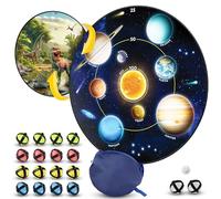 National Geographic Kids Glow in The Dark Dart Board for Kids - Dart Ball Game Set with 28" Reversible, Glowing Dartboard and Sticky Balls, Indoor Games