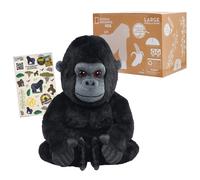National Geographic Kids Large Stuffed Animal 15-Inch Super Soft and Hyper-Realistic Gorilla Plush Packaging from Recycled Materials Kids Toys for