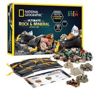 NATIONAL GEOGRAPHIC Kids Rock Collection - 1.25 Lb Assorted Rocks Minerals & Gemstones Plus 50 Cool Rocks and Minerals to Share A Great STEM Earth S