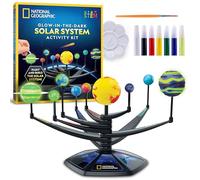 NATIONAL GEOGRAPHIC Kids Window Art Kit - "Stained Glass" Solar System Arts & Crafts Kit with Glow in the Dark Planets, Use as Window Suncatchers, Hanging Decor from Ceiling, Mobile, Space Room Décor