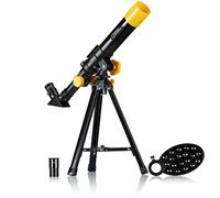 National Geographic Lens Telescope 40/400 Table Telescope for Children with AZ Mount, 2 Eyepieces, Integrated Compass and Smartphone Holder, Black, 9140400