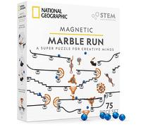 NATIONAL GEOGRAPHIC Magnetic Marble Run - 75-Piece STEM Building Set for Kids & Adults with Magnetic Track & Trick Pieces & Marbles for Building A Marble Maze, STEM Project (Amazon Exclusive)