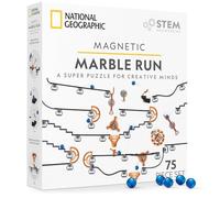 NATIONAL GEOGRAPHIC Magnetic Marble Run - 75-Piece STEM Building Set for Kids & Adults with Magnetic Track & Trick Pieces & Marbles for Building A Marble Maze, STEM Project (Amazon Exclusive)