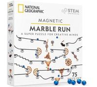 National Geographic Magnetic Marble Run - Super Fun Engineering and Construction Toys with Magnets and Marbles for Kids | Activity Building Games | Creative STEM Toys for Girls and Boys | 75 Piece Kit