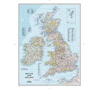 National Geographic Maps: Britain and Ireland Classic Wall Map - 79 x 60 cm - Front Lamination