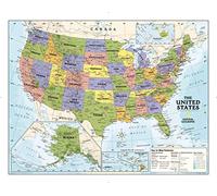 National Geographic Maps: Kids USA Political Wall Map, Grades 4-12 - Extra Large - 130 x 102 cm - Front Lamination