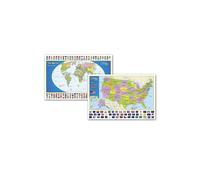 National Geographic Maps NGMRE01021233B World & United States Map for Kids - Poster Size