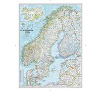 National Geographic Maps: Scandinavia Classic Wall Map - 77 x 60 cm - Art Quality Print on Polypropylene