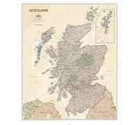 National Geographic Maps: Scotland Executive Wall Map - Antique Style - Large - 92 x 77 cm - Rolled Canvas
