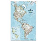 National Geographic Maps: The Americas Classic Wall Map - 92 x 61 cm - Front Lamination