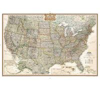 National Geographic Maps: United States Executive Wall Map - Antique Style - 92 x 61 cm - Art Quality Print on Polypropylene