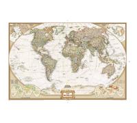 National Geographic Maps: World Executive Wall Map - Poster Size - Antique Style - 91 x 61 cm - Art Quality Print on Polypropylene