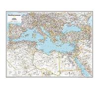 National Geographic: Mediterranean Region Wall Map - 28 x 22 inches - Laminated