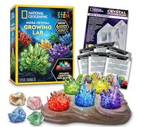 NATIONAL GEOGRAPHIC Mega Crystal Growing Kit for Kids- Grow 6 Crystals + Light-Up Stand, Science Gifts, Crystal Making, Science Kit for Girls & Boys