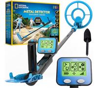 NATIONAL GEOGRAPHIC Metal Detector Science Kit for Kids and Adults - 18.8 cm Waterproof Detecting Coil, Lightweight Gold Detector with Pinpoint Function & LCD Display, Beach Treasure Hunting
