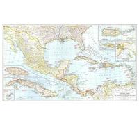 National Geographic: Mexico, Central America and the West Indies 1939 - Historic Wall Map Series - 41.5 x 25 inches - Laminated