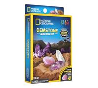 National Geographic Mini Gemstone Dig Kit, Crystal Digging STEM Toy, Age 8+ | Pink rose quartz or clear quartz inside; one specimen per pack; a kids gift idea; dig tool, brush & full colour ID card