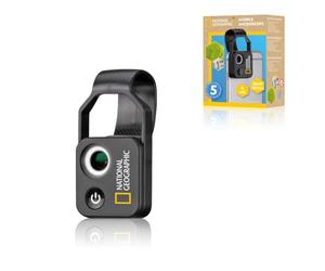 National Geographic Mobile Phone Microscope 200x with CPL, 2 Brightness Modes and Universal Clip, Compatible with 98% of Mobile Phones, No Additional App, 9118500