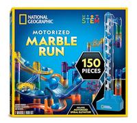 National Geographic Motorised Marble Run 150-Piece Building Set for Kids | Motorised Spiral Elevator, 150 Pieces, 30 Marbles, Marble Maze, STEM Building, Physics Learning, Storage Bag